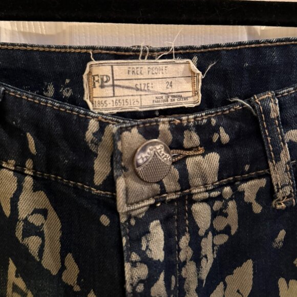 Free People Mantra Bali Flare Stretch Jean Denim Print 24 RARE - Picture 6 of 9